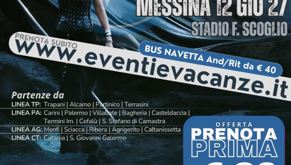Bus per LAURA PAUSINI in concerto a Messina il 12 giugno 2027